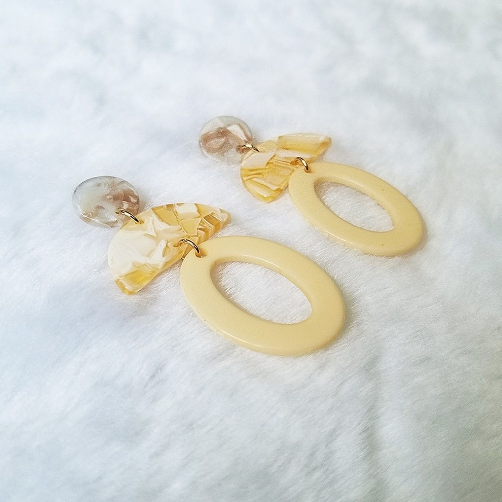 Yellow Statement Dangle Earrings
